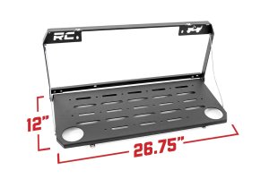 Jeep Wrangler JL Tailgate Table - Rough Country - Folding - Black - '21-'24